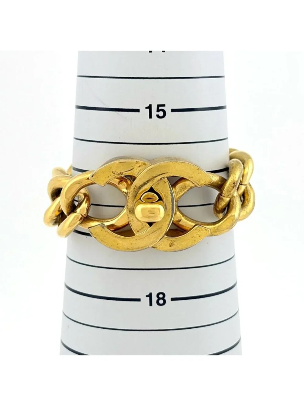 Chanel CC Logo Chain Bracelet Turnlock Gold Plated